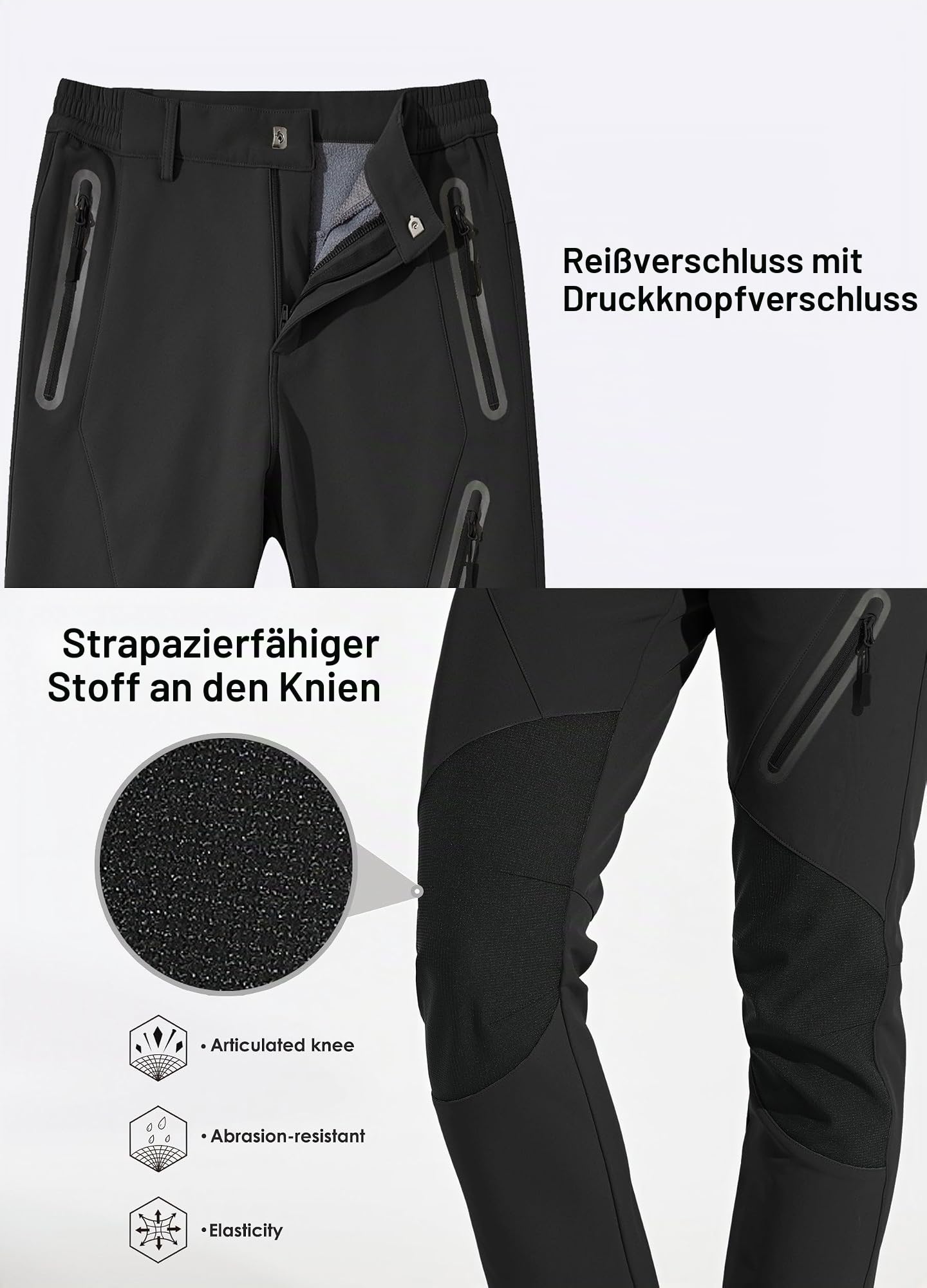 WILLIT Damen Schneehose Thermohose Gefüttert Wanderhose Fleece Wasserdicht Softshellhose Skihose Warm Trekkinghose Winter Outdoorthose Isoliert Kaltes Wetter