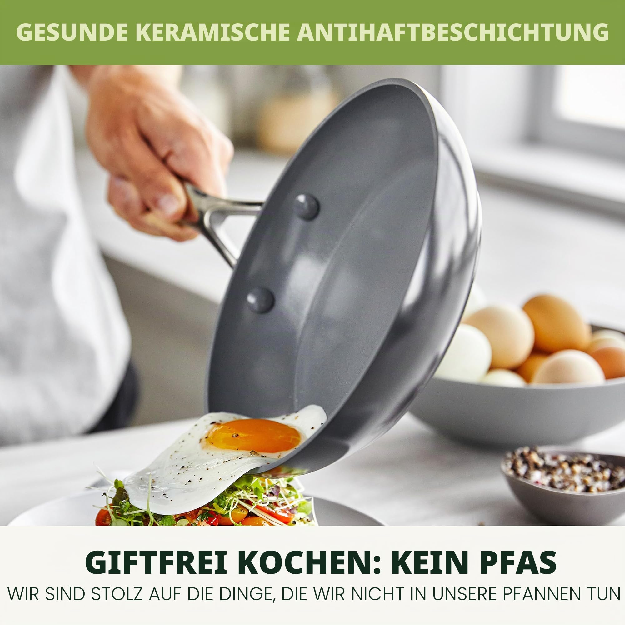 GreenPan Valencia Pro Hartanodisierte Gesunde Keramik Antihaft 11-teiliges Kochgeschirr-Set, Töpfe und Pfannen, PFAS-frei, Inklusive Bratpfannen,Sauteusen,Induktion,spülmaschinenfest,backofenfest,Grau