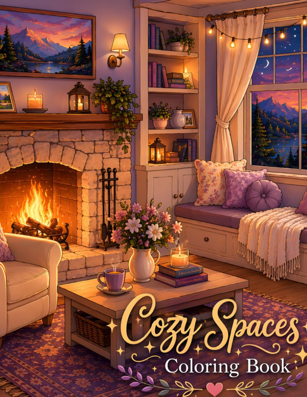 Coloring Book – Cozy Spaces: A peaceful collection of warm interiors and relaxing everyday scenes to color