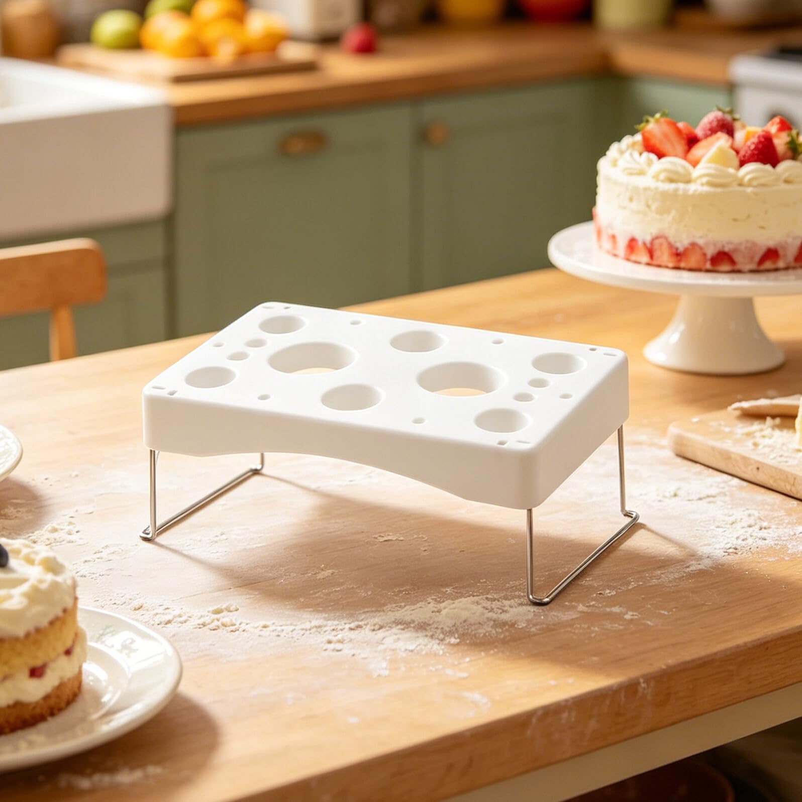 TOYANDONA 2 Piezas Soporte para Mangas Pasteleras de Plástico y Acero Inoxidable Estructura Estable y Diseño de 12 Agujeros para Repostería y Estudios de Pastelería