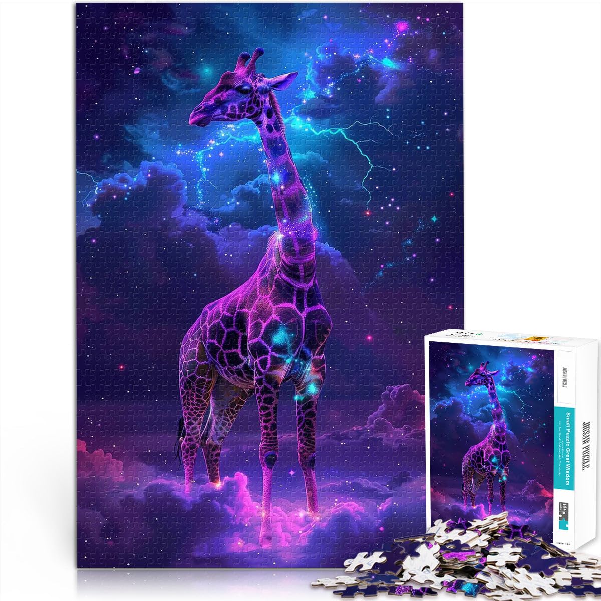 Adults Puzzles 1000 Piece Jigsaws Giraffe Space Animal Stress Relief 26x38cm Unique Birthday and Gifts for Age 14 — image 1