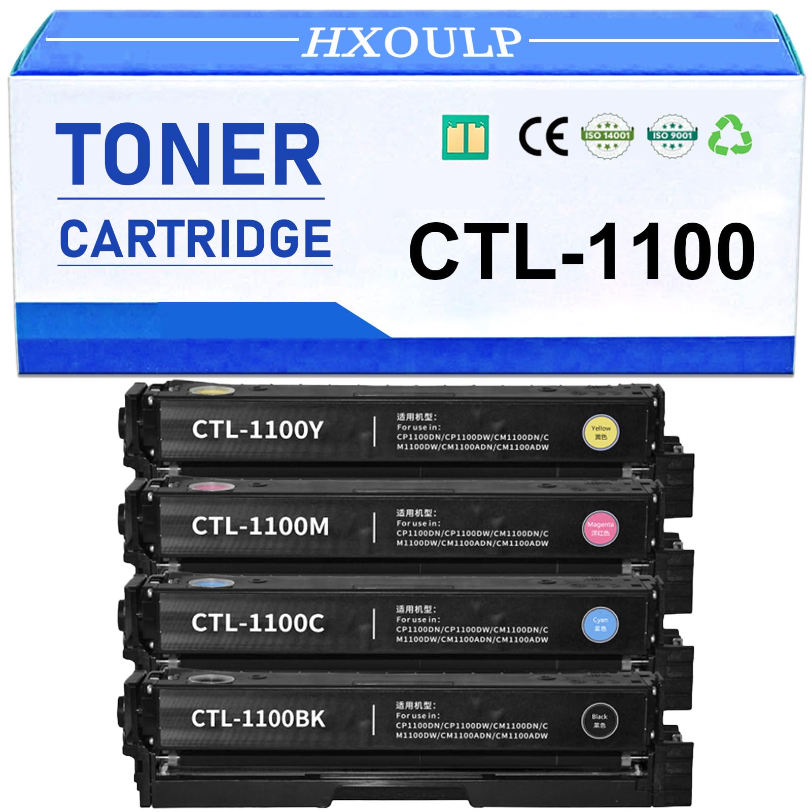 CTL-1100 BK/C/M/Y Toner Cartridge Replacement Compatible for Pantum CP1100 CP1100DN CP1100DW CM1100DN CM1100DW CM1100ADN CM1100ADW Printer CTL1100 Standard-Yield 1 Set