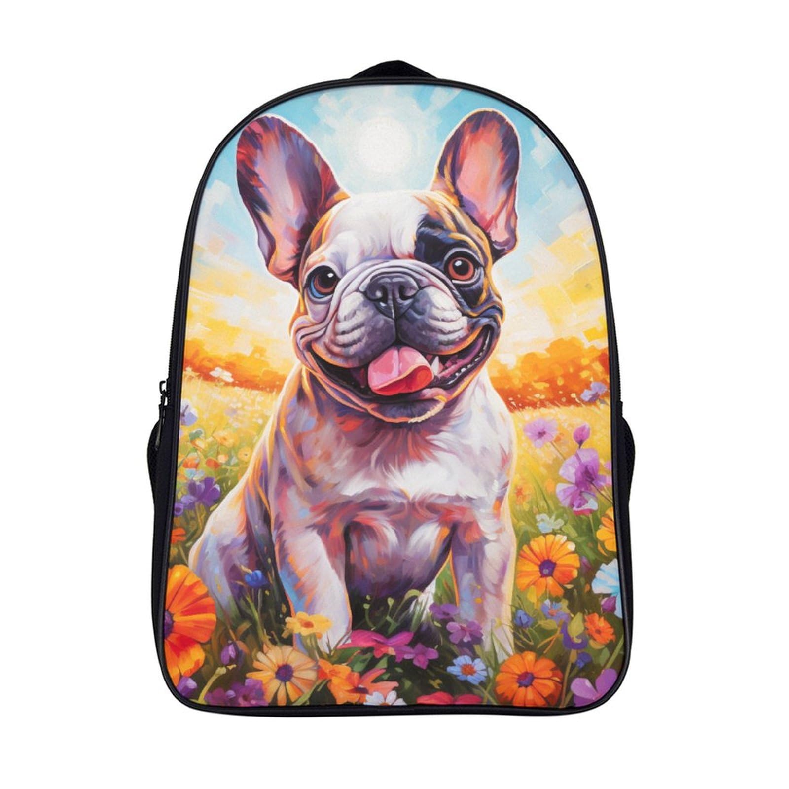 EQKDBFVHS French Bulldog Mochila Mochila Escolar Para Infantiles Resistente Al Agua, Correas Ajustables, Regalo Para Cumpleaños Navidad 40x28x16cm