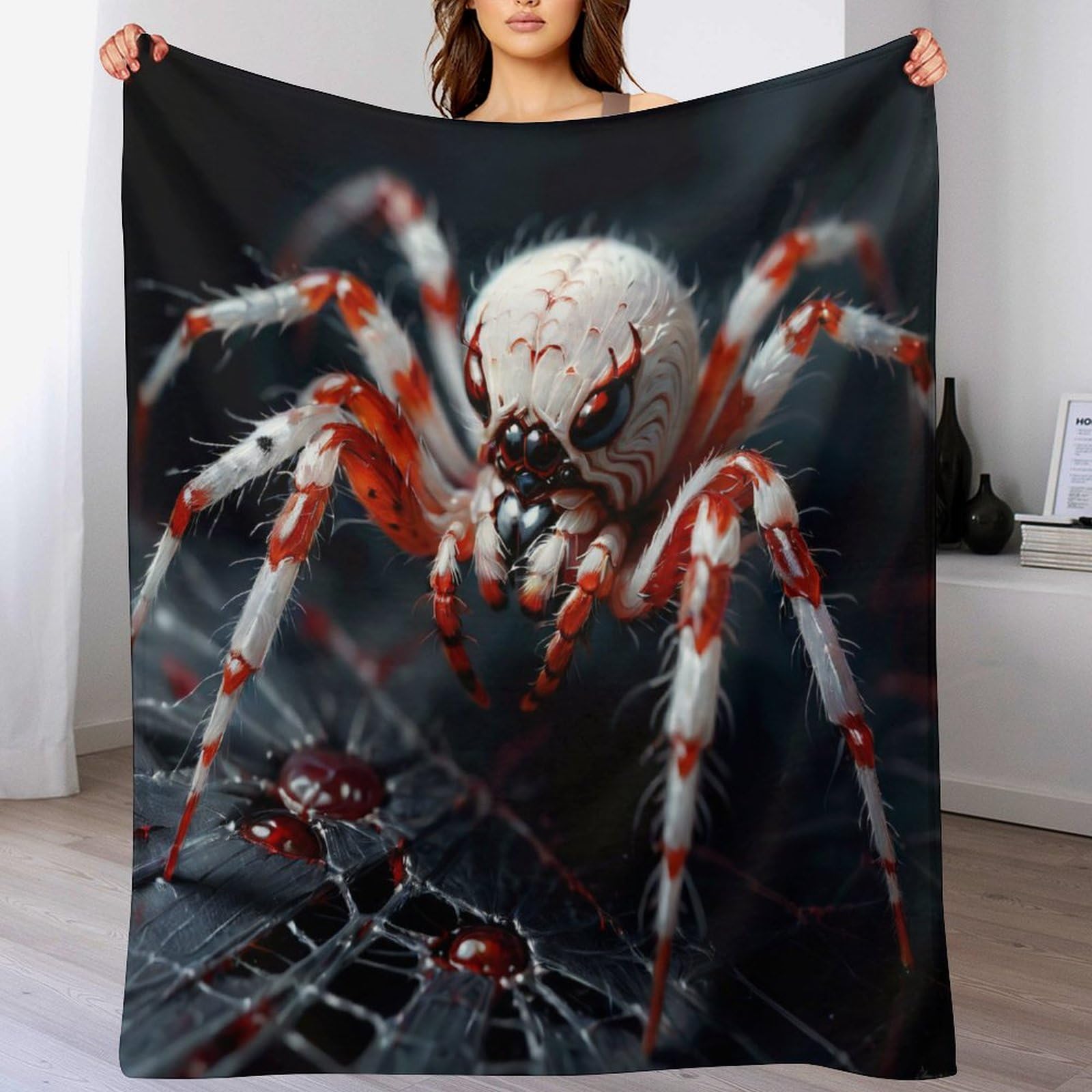 Plaid araignée en flannel douce haute densité toutes saisons
