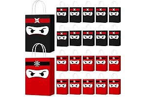 24 Pcs Ninja Party Bags with Handles for a Thrilling Kids' Ninja Extravaganza!