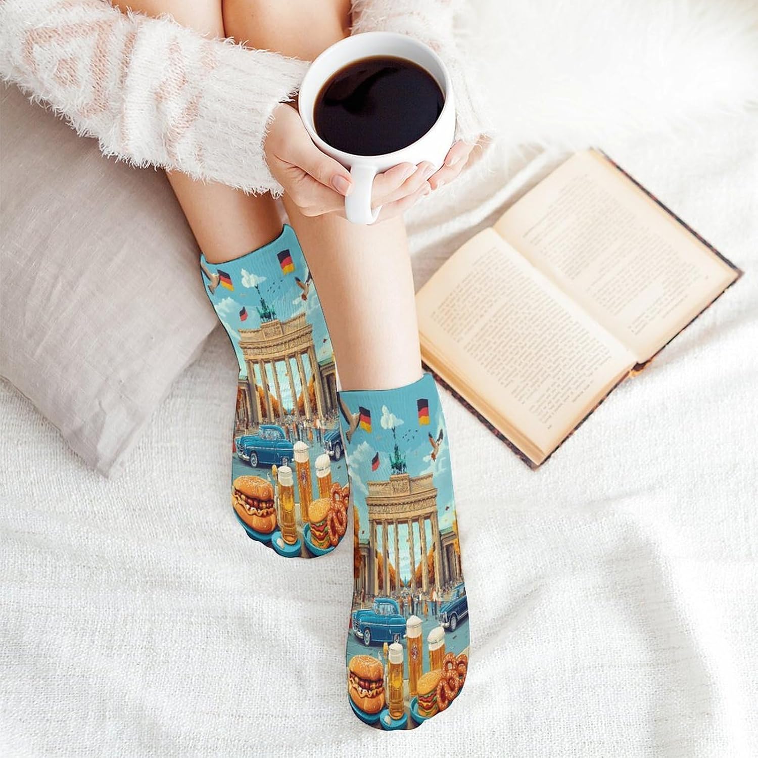 German Flag Food Beers 5 Pairs Low Cut Ankle Socks Casual Liner Sock No Show Invisible Socks for Men Women