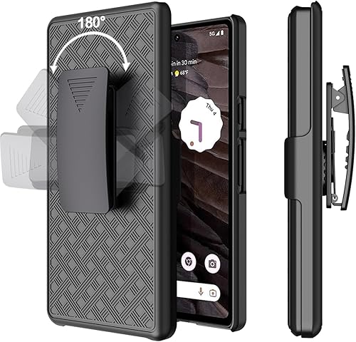 Miniatura 3 de Funda para Google Pixel 7A, funda delgada para hombre con soporte integrado + funda protectora giratoria para cinturón para Google Pixel 7A 2023,