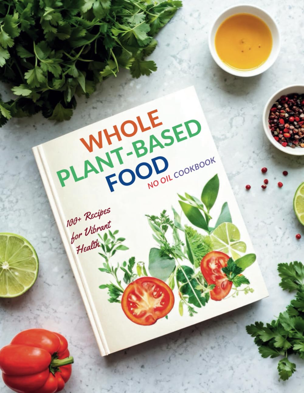 Whole Plant-Based Food No Oil Cookbook : 100+ Recipes for Vibrant Health