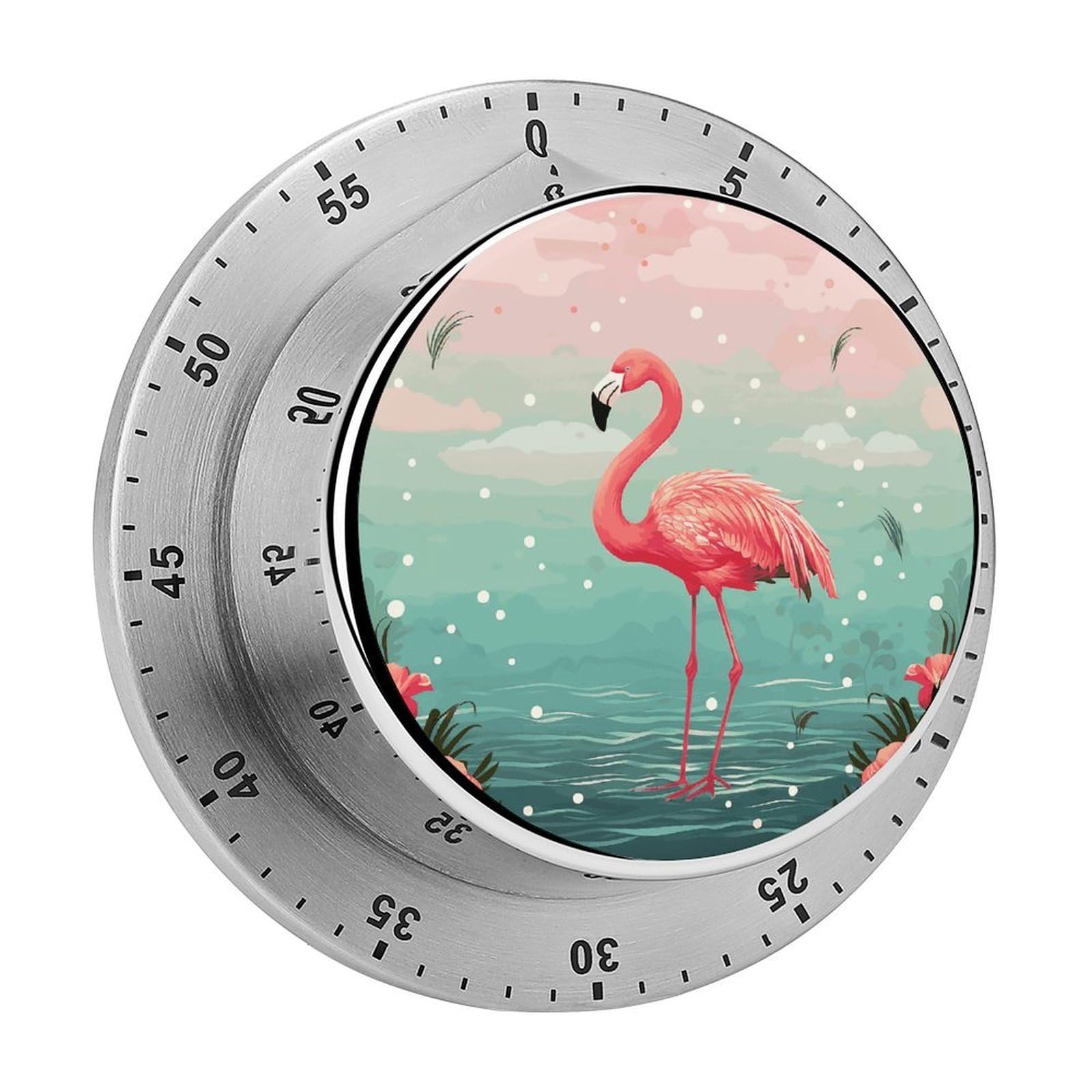 Flamingos Timer Desk Productivity Teacher Supplies Kitchen Magnetic Countdown Mechanical Timer for Cooking, Egg, Teacher, Exercise, Oven.