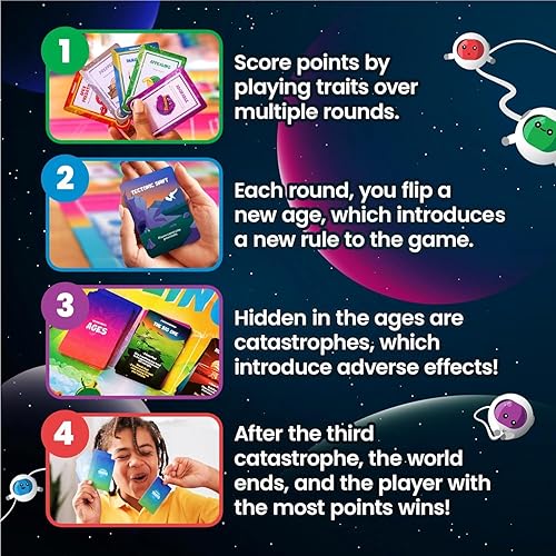 Miniatura 9 de Doomlings Paquete de juego de cartas de lujo, divertido juego familiar para niños y adultos | Incluye tapete de juego comunitario, 5 expansiones, 3