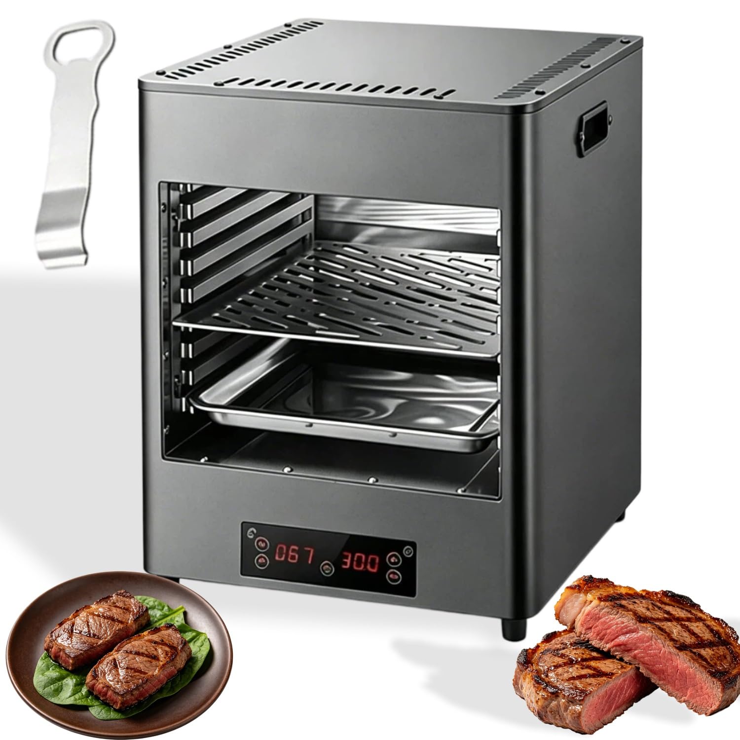 Griglia elettrica per bistecche 1700W/3400W in acciaio inox grill elettrico