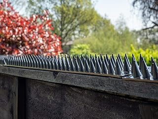 Fence Wall Spikes Prikkastrip® Garden Security Intruder Bird Cat Repellent Burglar Anti Climb - Colour (BLACK) (Pack of 10-5M to 15M)