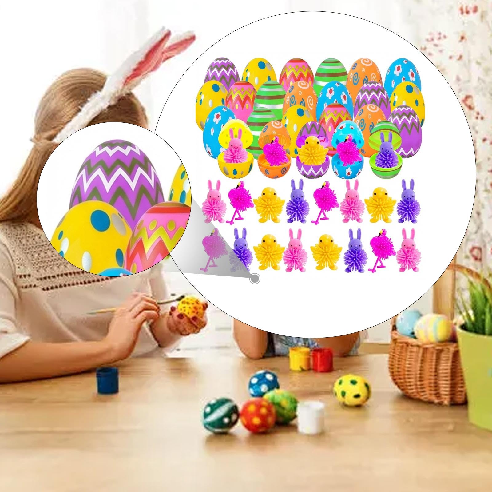 24 Uova di Pasqua Ripiene di Dolcetti a Forma di Spina, Ideali Come Bomboniere, Da Farcire O per La Caccia Alle Uova di Pasqua.
