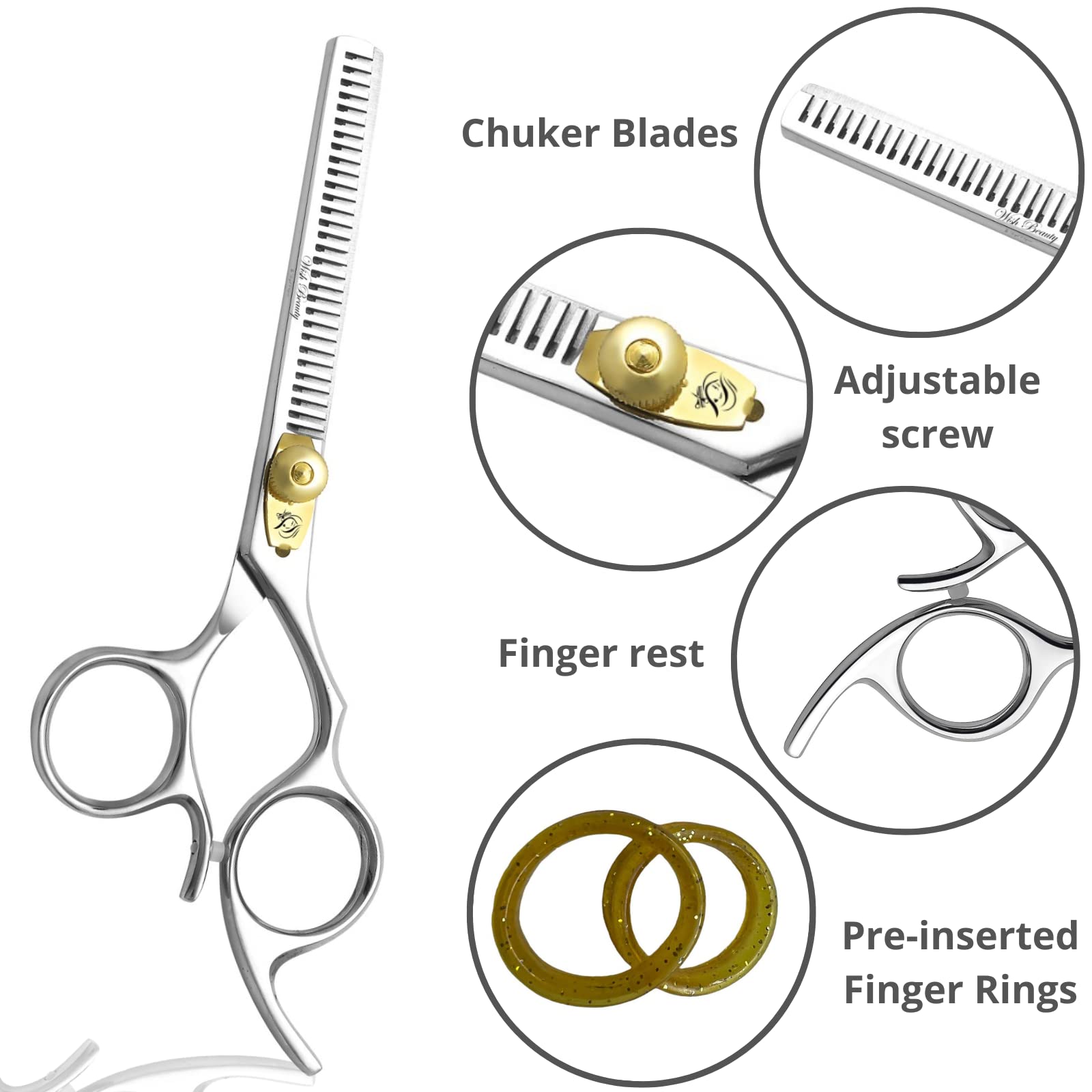 Glamified Glam Professional Barber/Salon Scissor Hair Cutting Set - Image 3