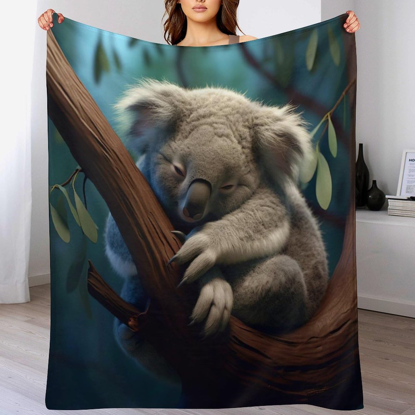 Couverture koala polaire flannel couvre-lit drap doux 130x180