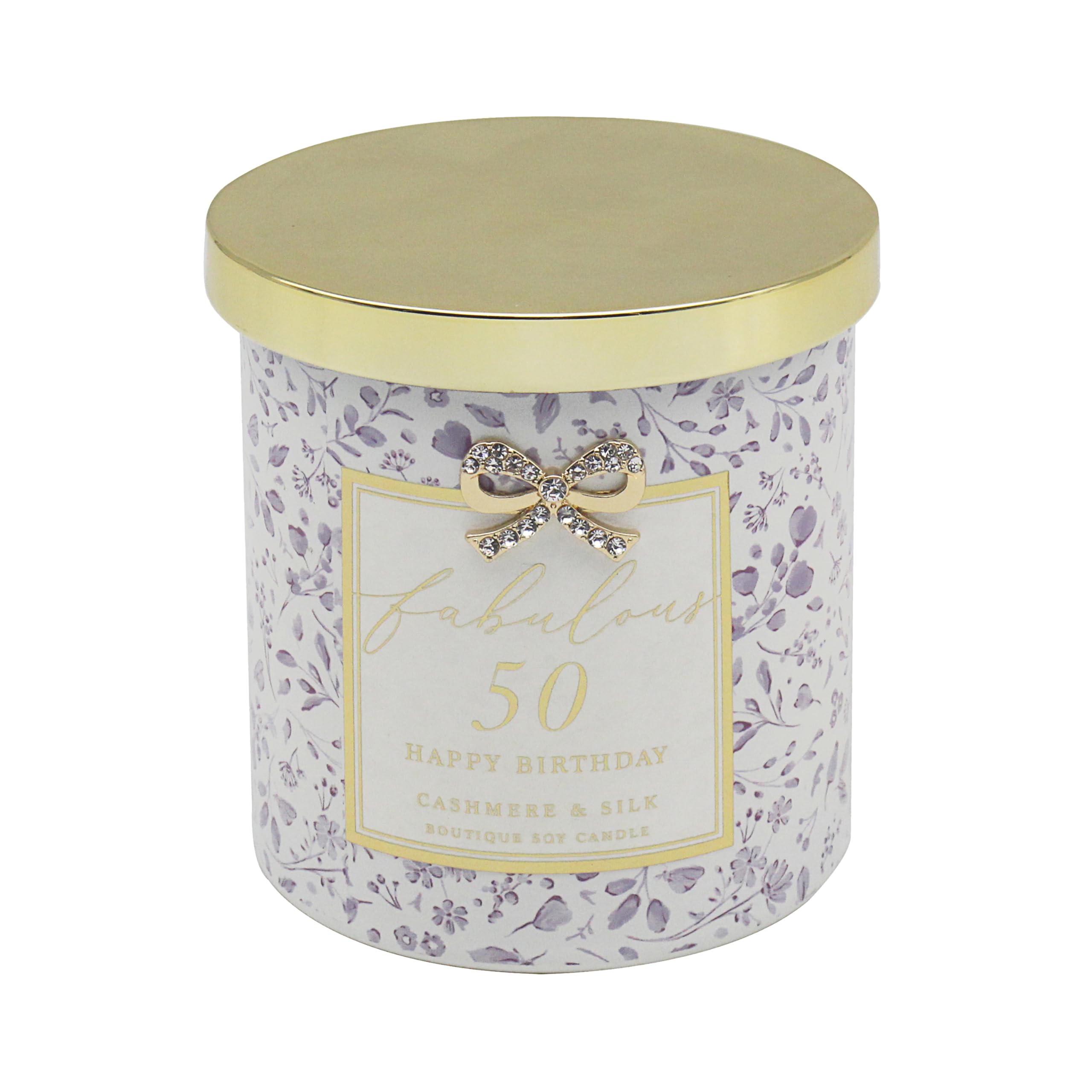 Lesser & Pavey Happy Birthday 50th Candle Madelaine by Hearts Design for Home & Decor | Long Burning Aromatherapy Candle Set for Relaxation | Large Scented Candles Birthday Gifts for Women & Men