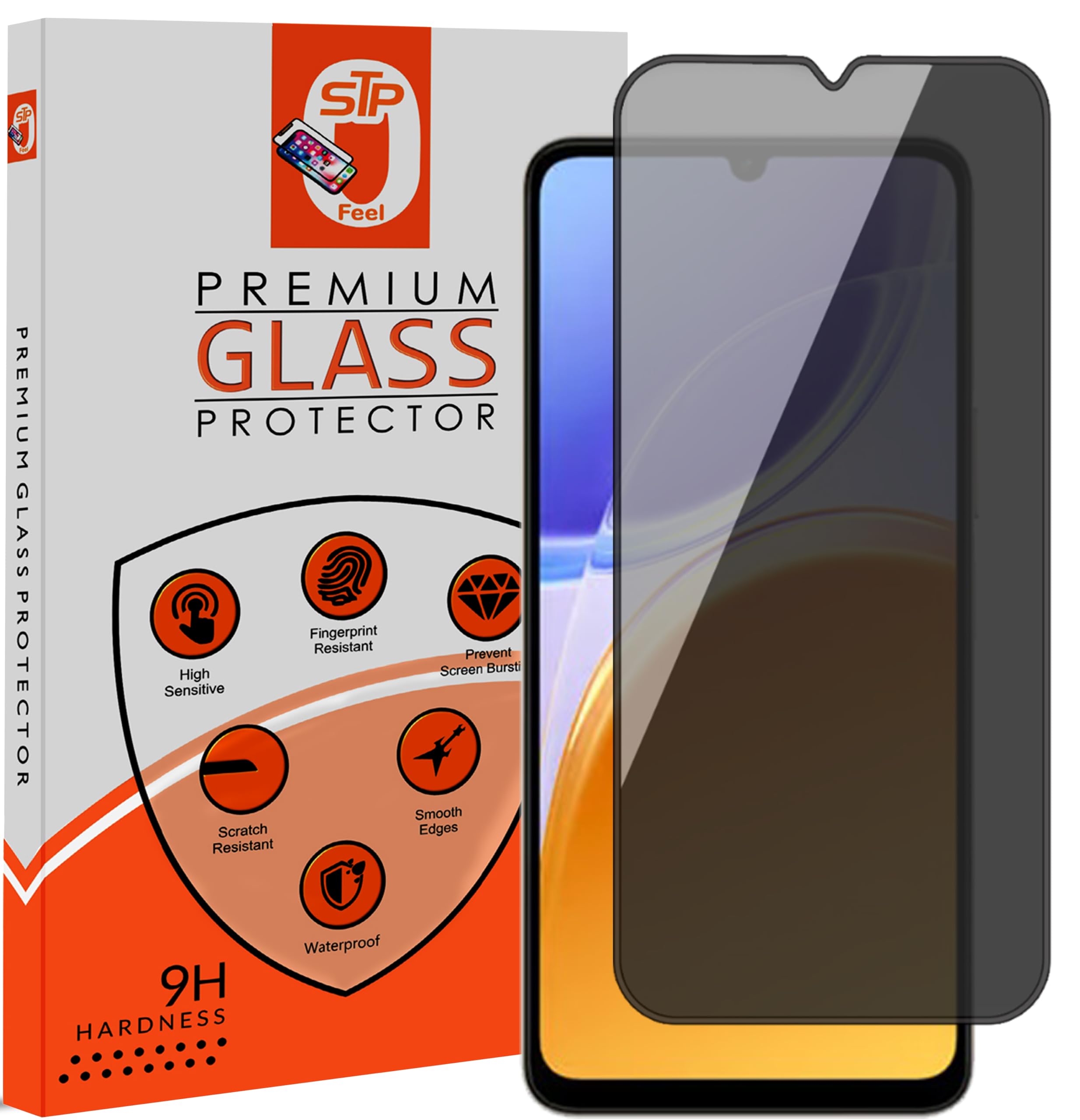STP FEEL® Premium Grade Privacy Tempered Glass Screen Protector Guard Compatible For Oneplus Nord CE6 lite 5G (6.72 Inch, Pack of 1) Full Edge to Edge Coverage Anti-Spy/Anti-Peeping 9H Hardness — Amazon image 11