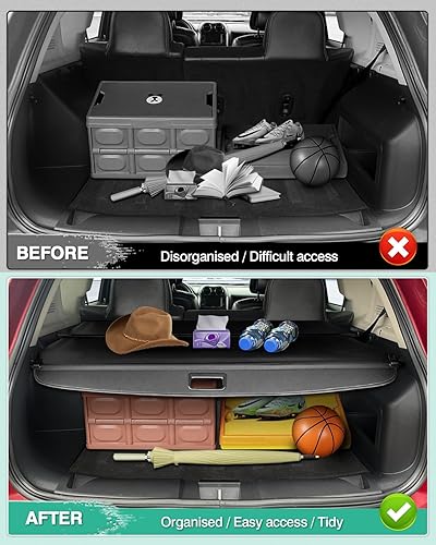 Miniatura 3 de Powerty Compatible con la cubierta de carga Jeep Patriot & Compass 2007-2016, pantalla retráctil para maletero de equipaje, cubierta de seguridad