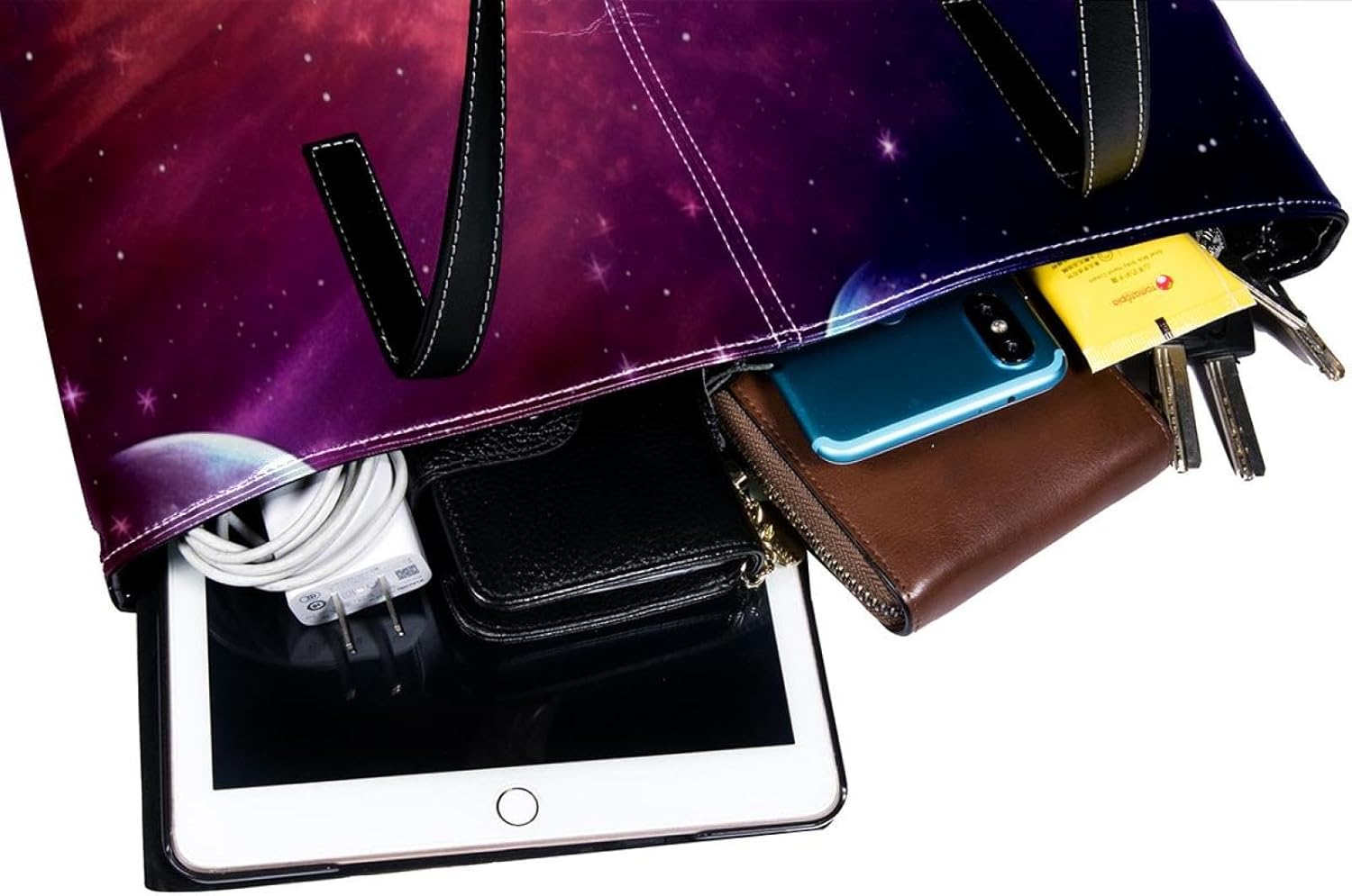 [YTYVAGT] 女性用財布、トートバッグ美学、レディーストートハンドバッグ,橋 夜 紫 空 オオカミ