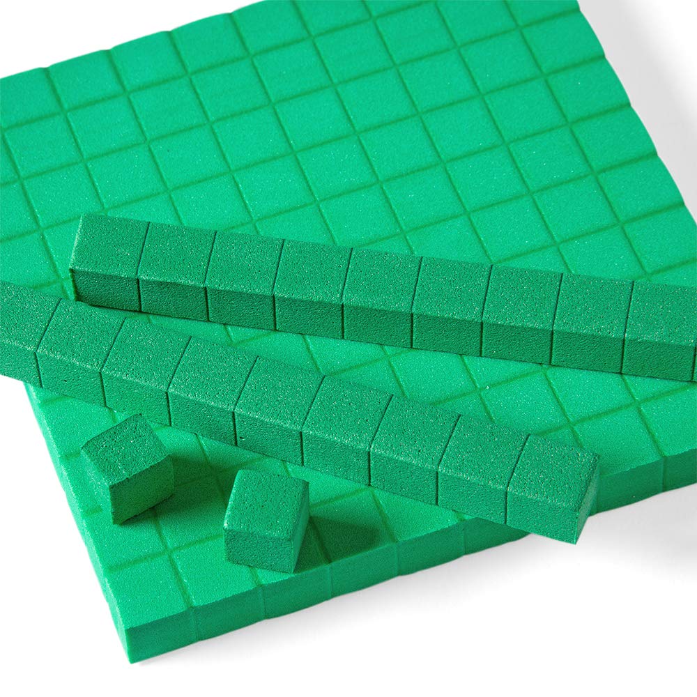 Buy hand2mind Green Foam Base Ten Blocks Complete Classroom Set, Place Value Blocks, Counting