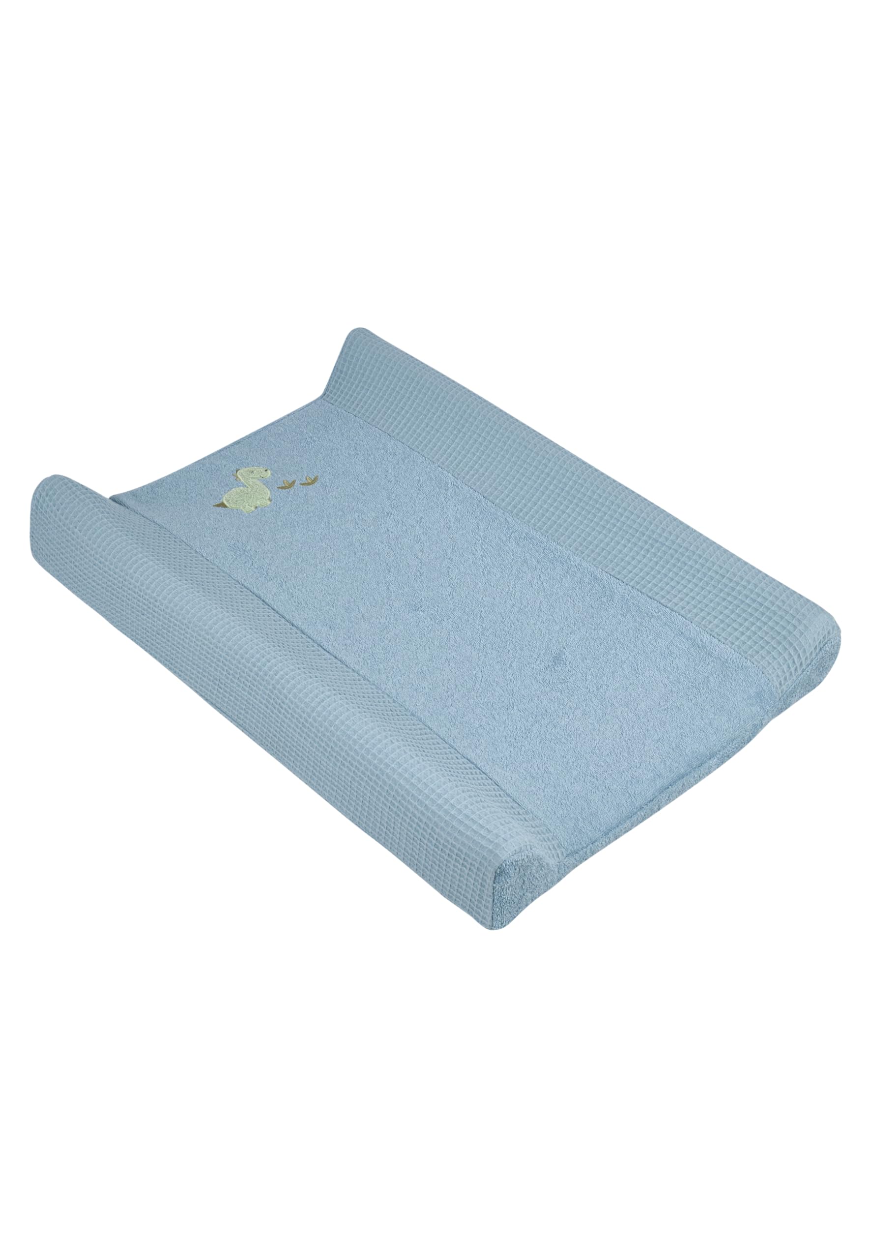 Sterntaler Wickelauflagenbezug 50x70 cm Dino Rexi - Bezug für Wickelauflage aus Waffelpikee und Frottee mit Stickerei - zum bequemen Wickeln - Ideal für jeden Wickeltisch, blau