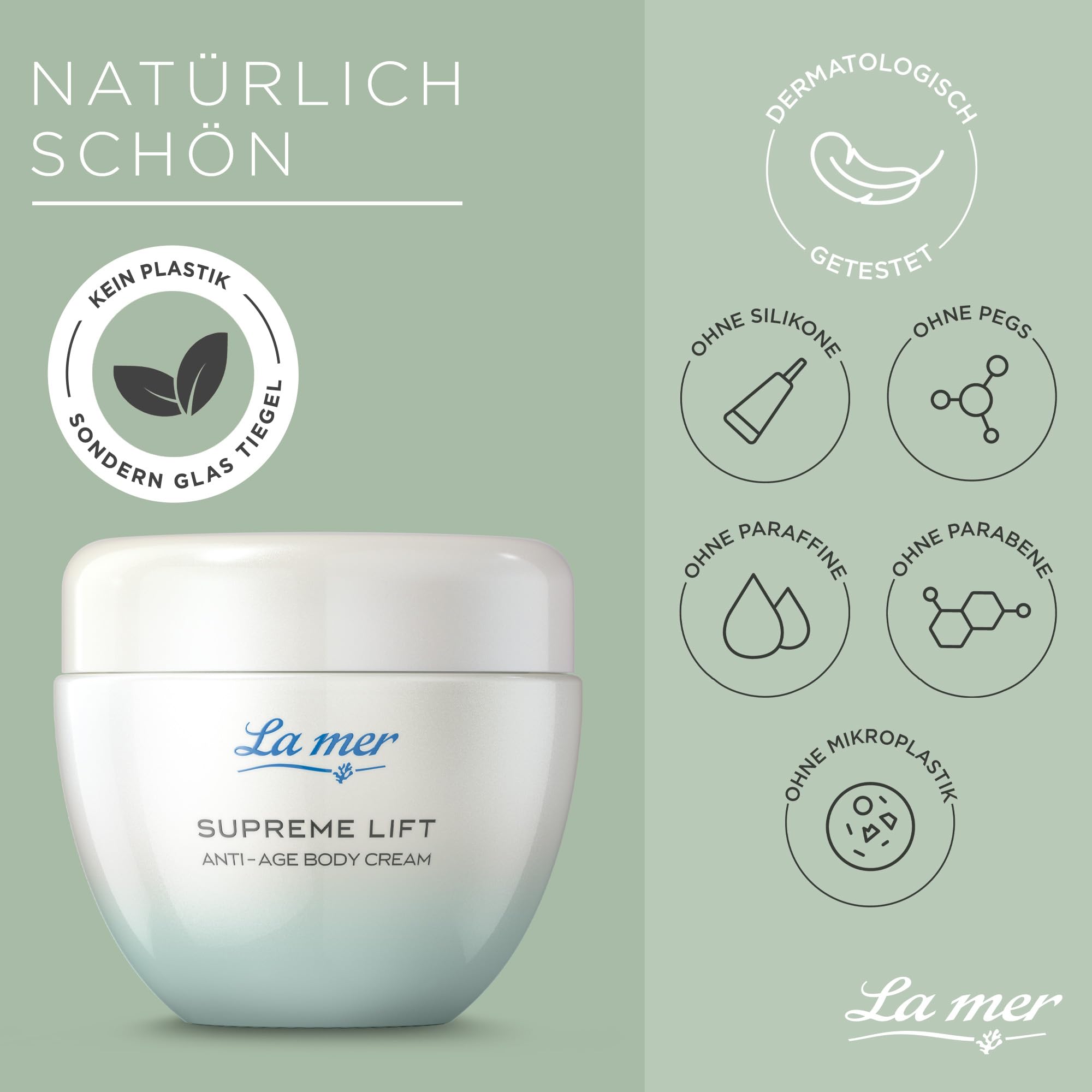La mer Supreme Lift Anti-Age Body Cream - Verbesserte Rezeptur und Design - Strafft und spendet Feuchtigkeit für den Körper - Verbessert die Elastizität des Bindegewebes - Glättet und festigt - 200 ml