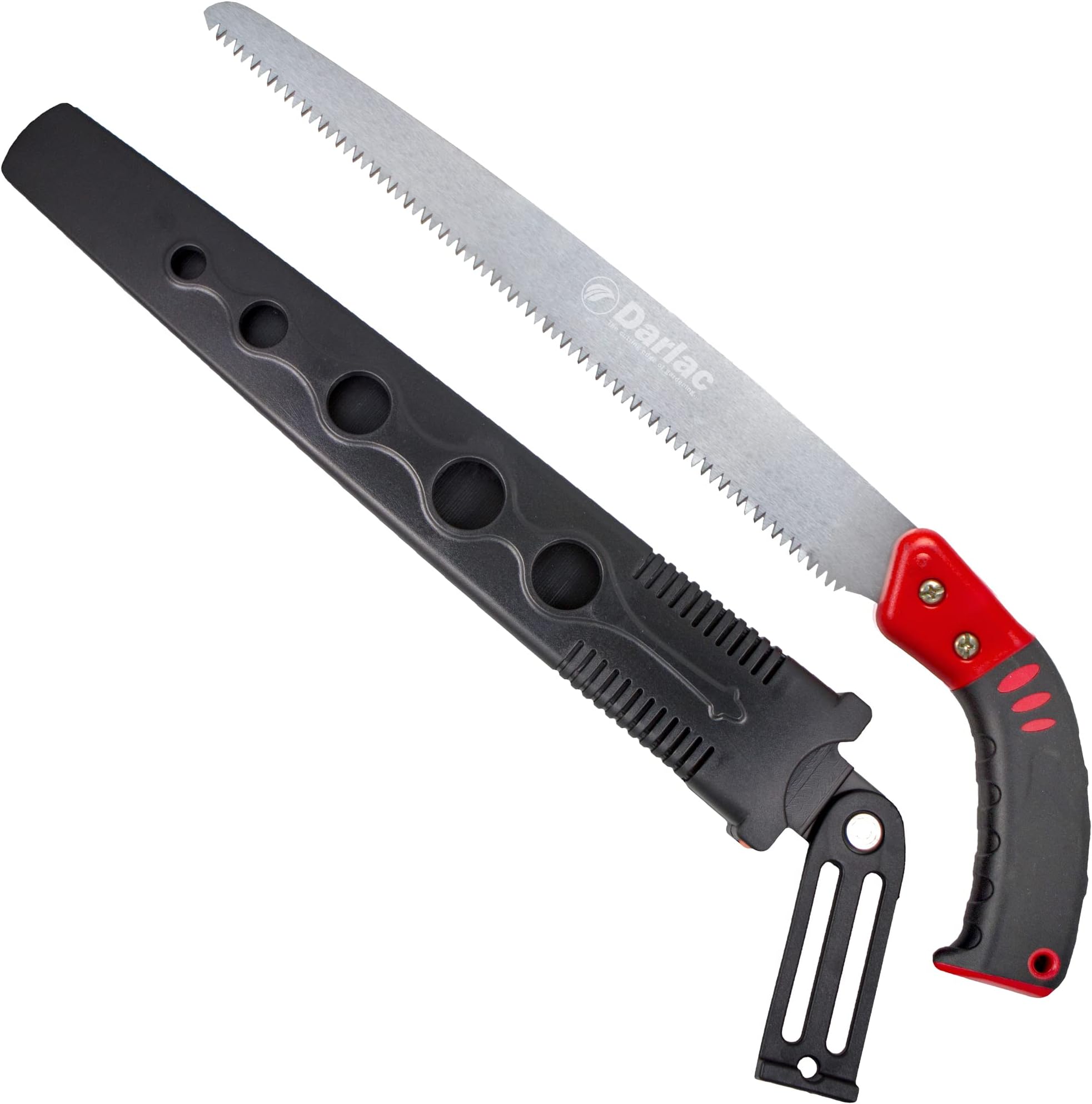 Sabre Tooth Tri–Edged Pruning Saw - Lightweight - Ideal for Pruning Fruit Trees - Easy Pull-Back Action - Non-Slip Grip - Razor Sharp Precision - Safety Cover Included - 100mm Cut Capacity