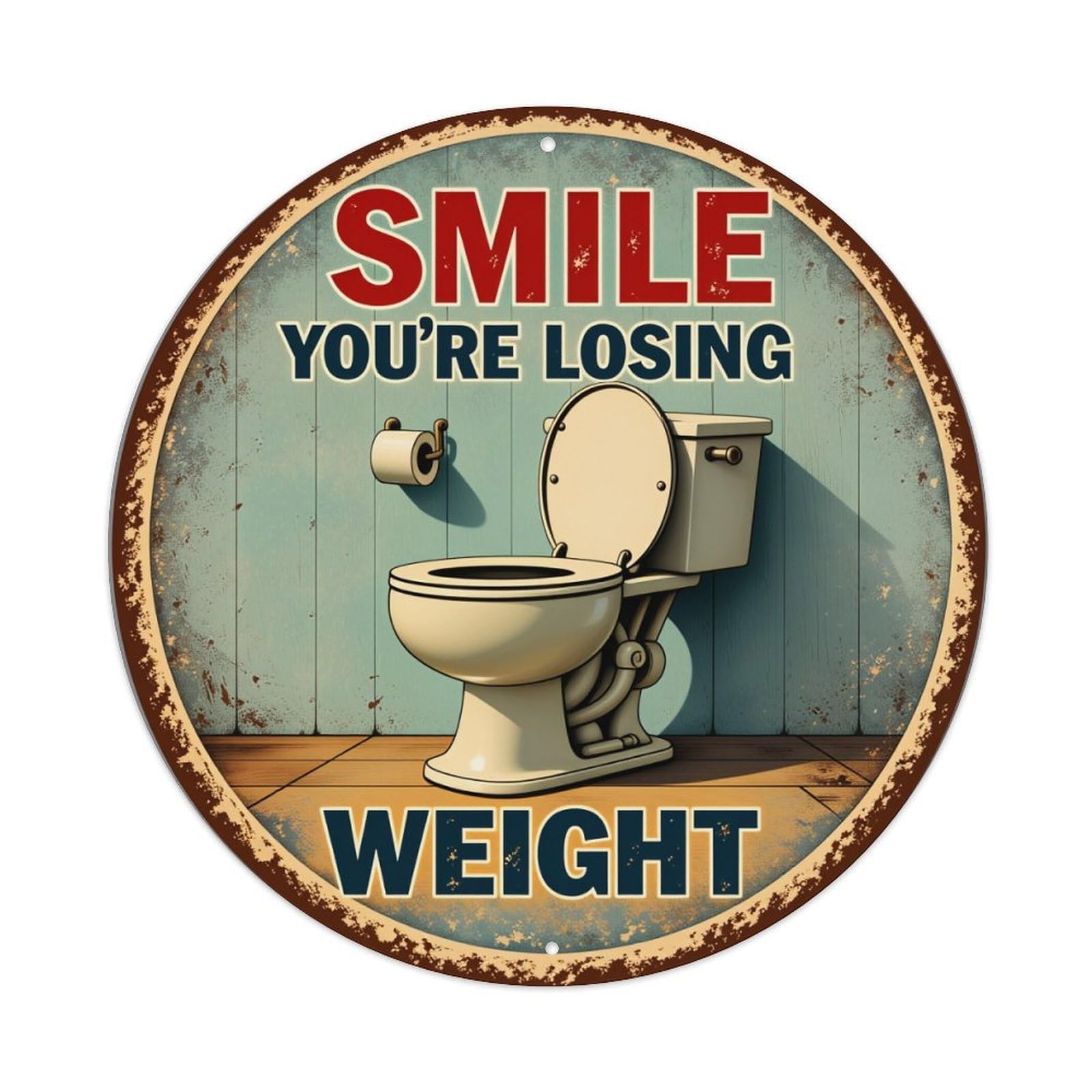 Smile You're Losing Weight Tin Sign Vintage Style Home Bar Garden Wall Plaque Decor Metal Poster 8x12 Inch
