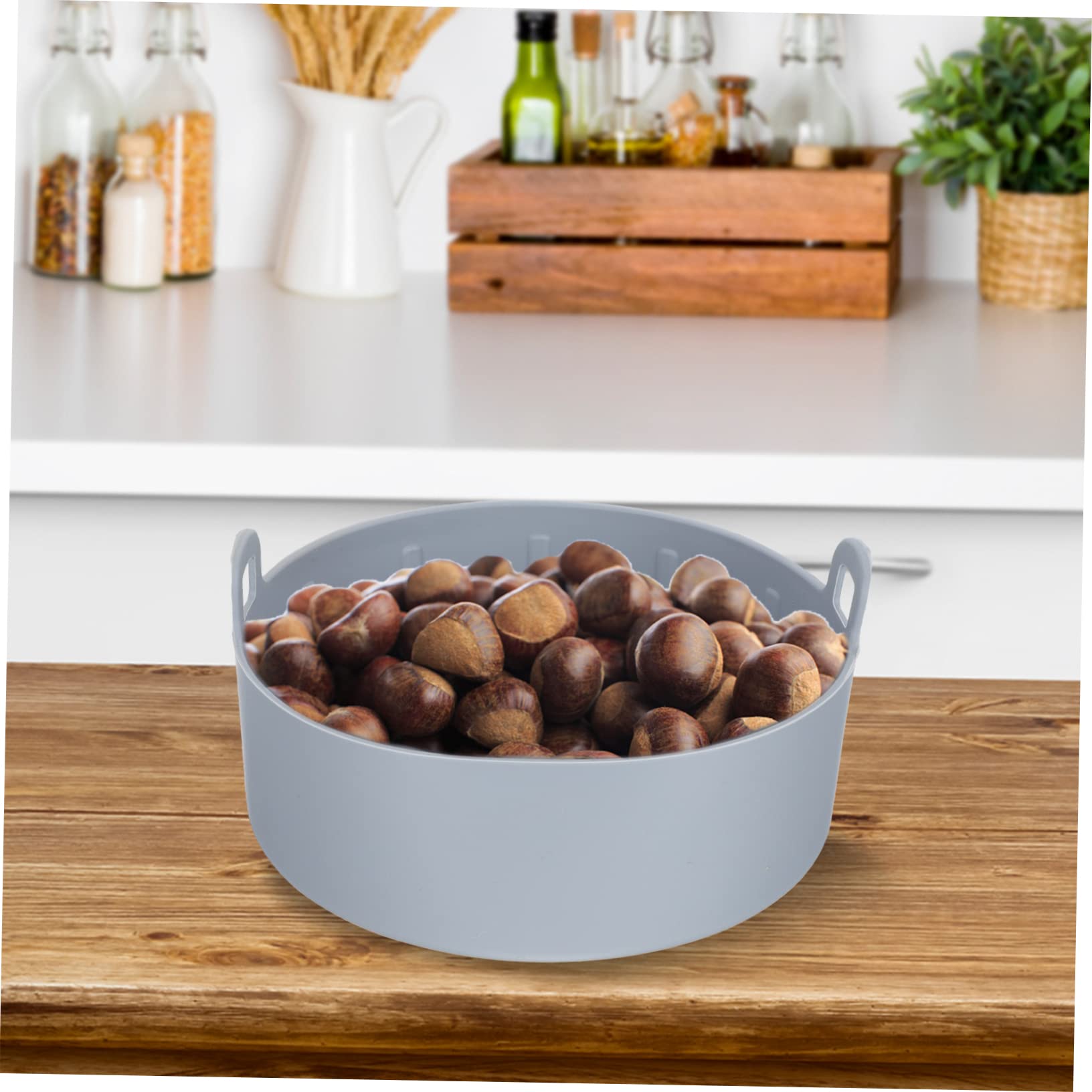 PRETYZOOM 2 Pezzi cuscinetto per friggitrice ad aria cucina accessori tappetini friggitrice ad aria libro di cucina piastra da forno in silicone cesto per arrostire Gel di silice