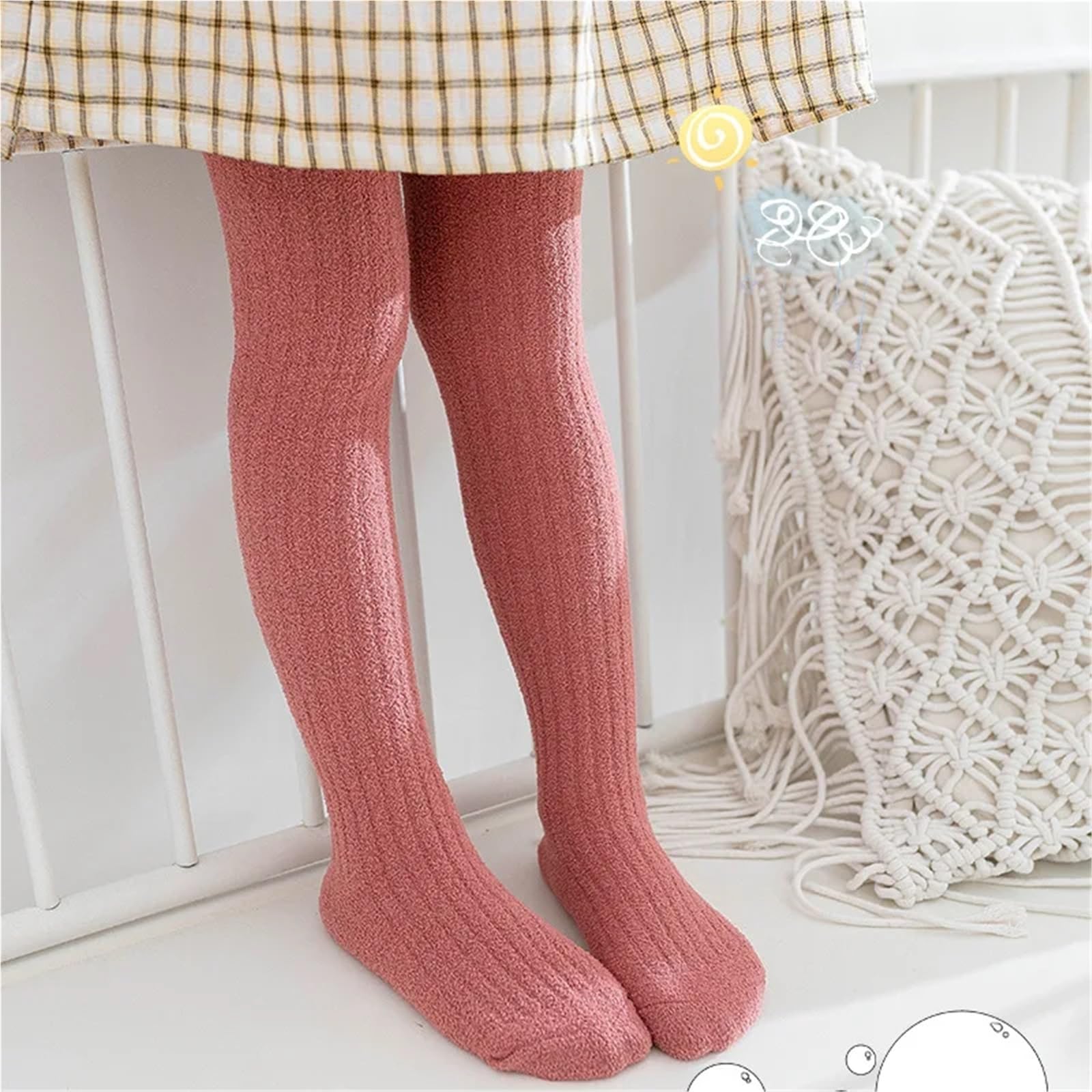 Medias de invierno cálidas de forro polar coral for niña, medias suaves y cómodas for niños de 1 a 7 años(Black,12 to 24 M)