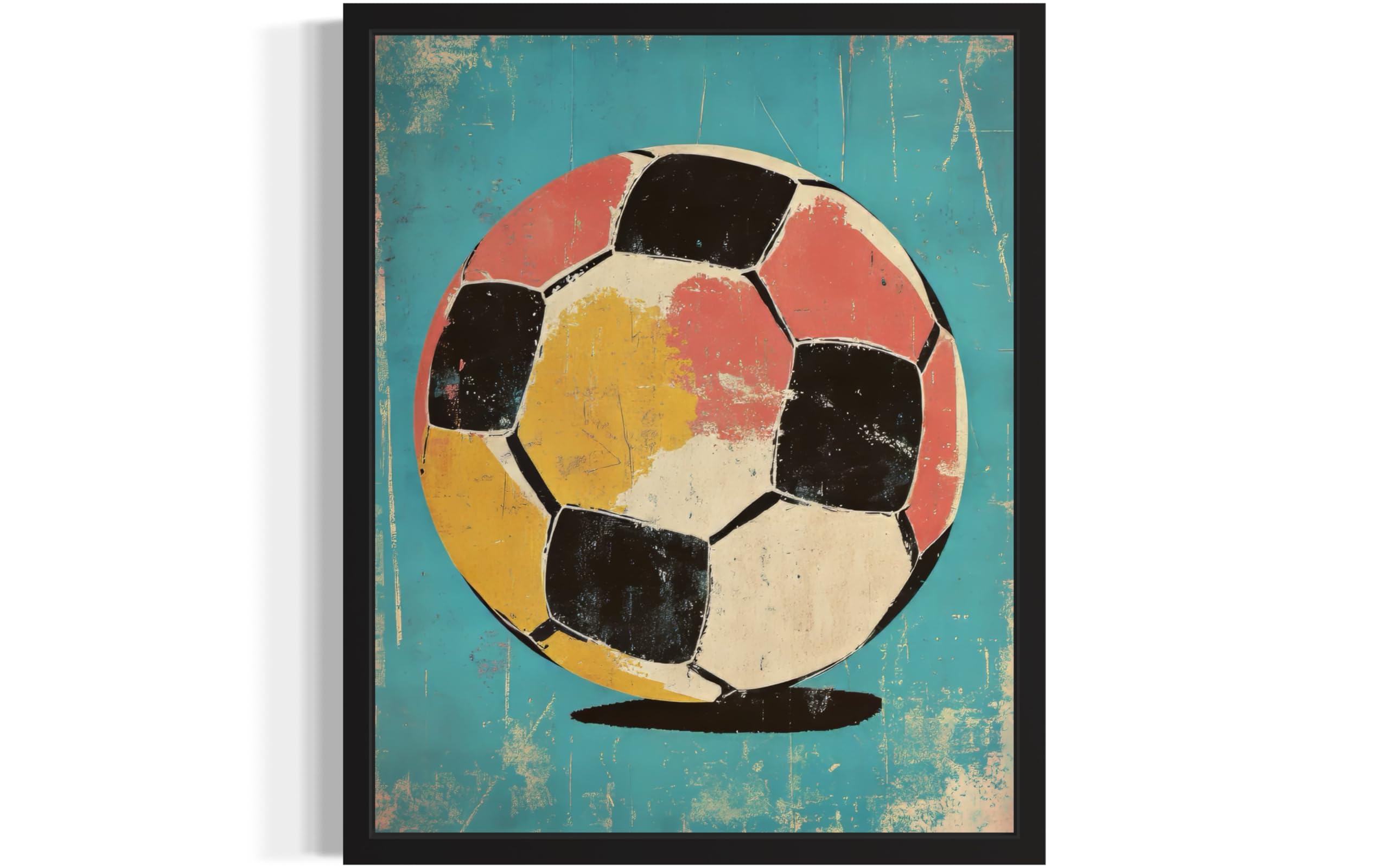 Soccer Ball Pop Unframed Art Print Poster, Vintage Retro Wall Art Decor Paintings Classic Artwork for Bedroom Living Room Decorations. Gallery 14C (