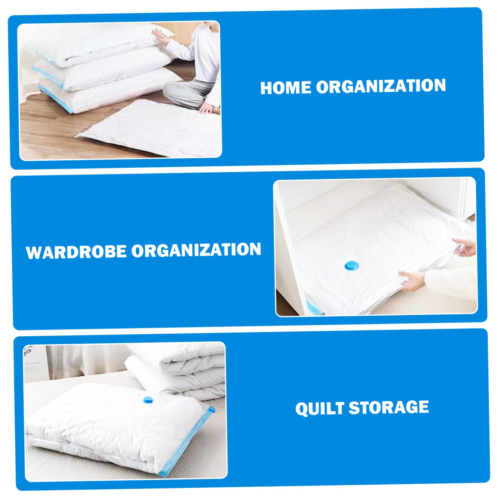 Jorzer 12 Sacchetti da Viaggio sottovuoto con Pompa, Sacchetti salvaspazio per Vestiti, Biancheria da Letto e da Viaggio, 4 di Compressione Medio/Grande/Extra Large