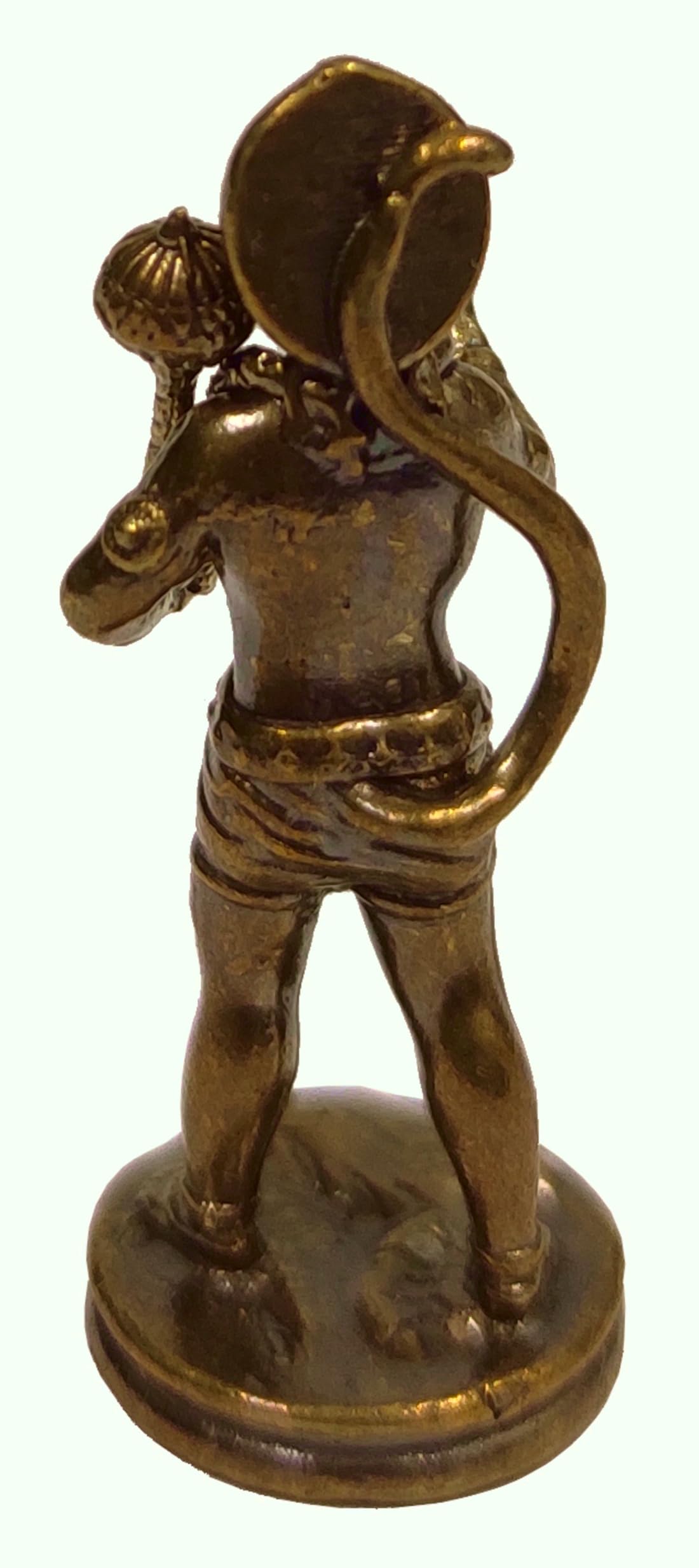 Purpledip Rare Miniature Brass Idol Standing Hanuman Bajrangbali: Collectible Statue with Detailed Very Fine Workmanship (12698G) 2