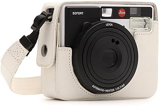 MegaGear MG1298 Ever Ready Leather Camera Case, Bag, Protective Cover for Leica Sofort Instant, White