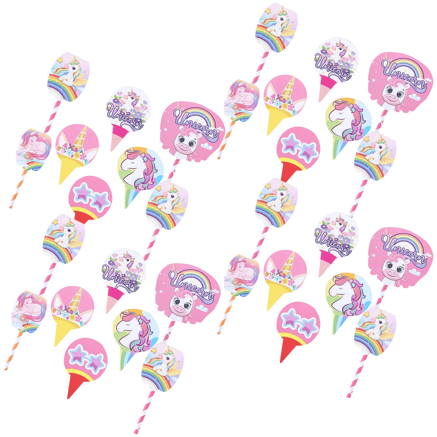 Kuber Industries Cupcake Toppers | Cardboard Cupcake Picks |Decorations Supplies for Farewell | Birthday Party | Theme Cupcake Topper | 49 Pieces | DT-2171 | Multicolor