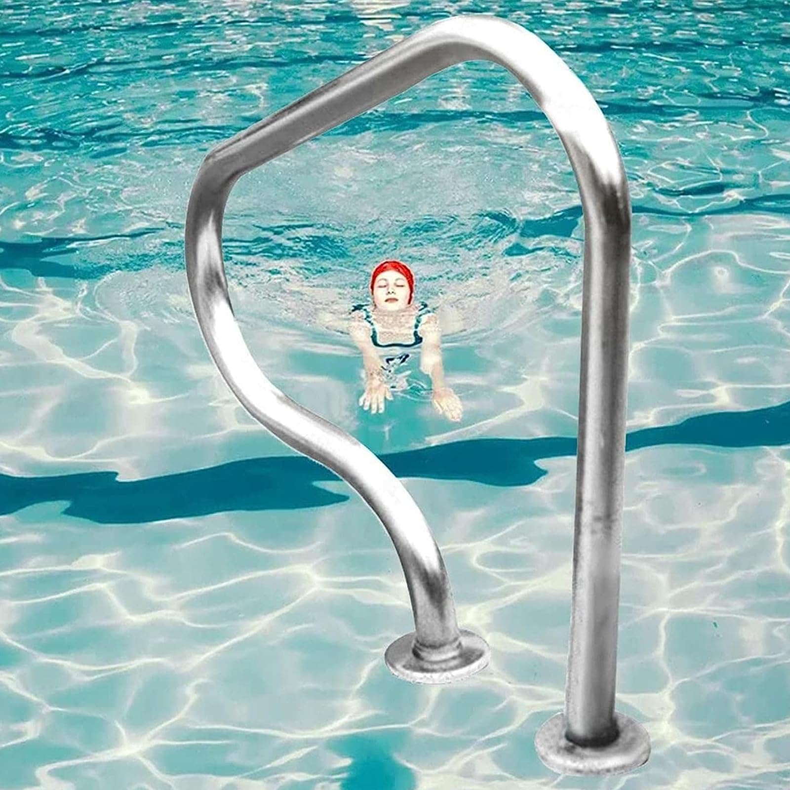 Swimming Pool Safety Hand Rail Pool Hand Rail,Stainless Steel Pool Handrails, Pool Ramp Safety Rails for Inground Pool Entrance