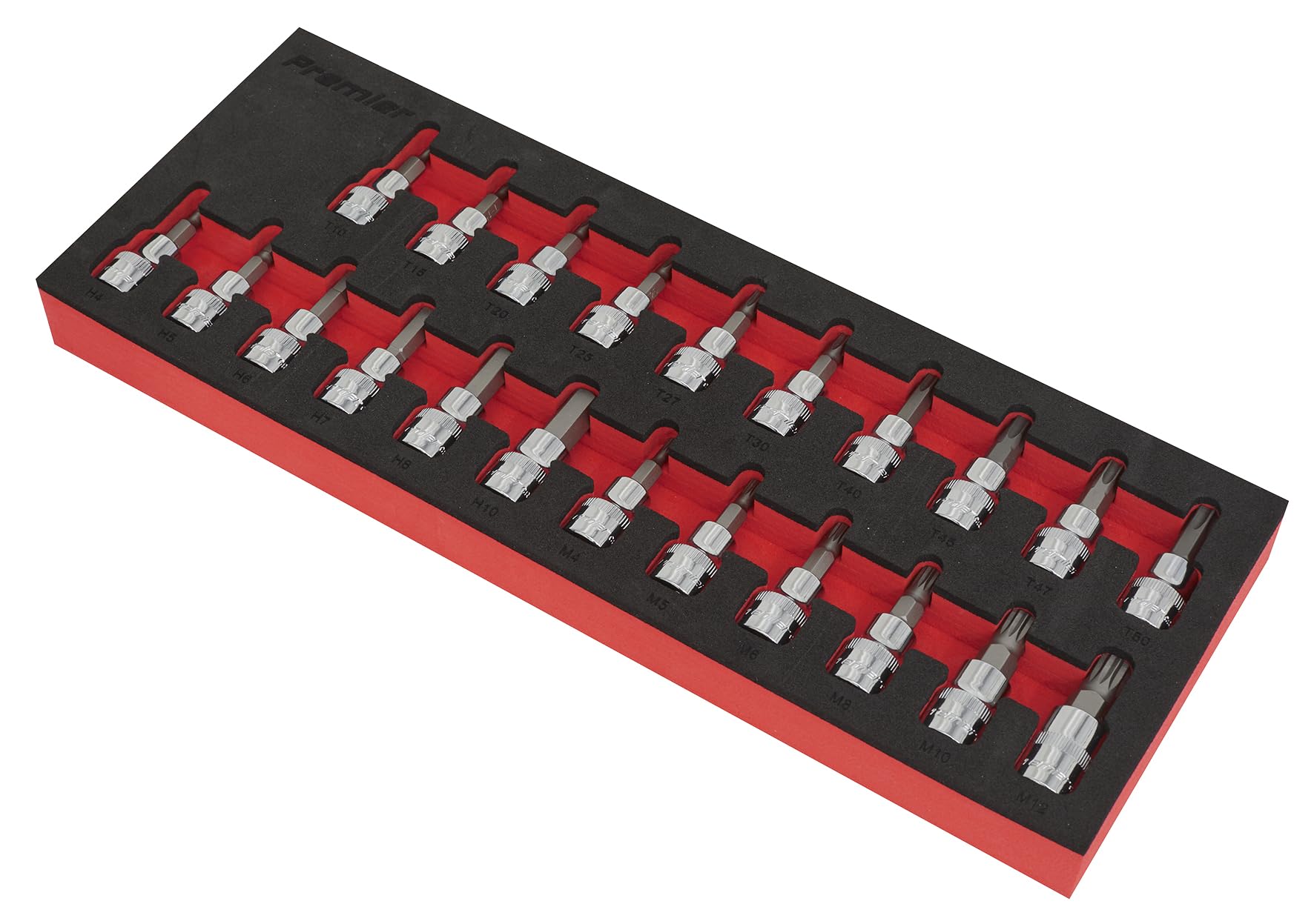 Sealey AK6243 22PC 3/8"Sq Drive TRX-Star*/Hex/Spline Socket Bit Set, Red, Variety Pack - Image 2