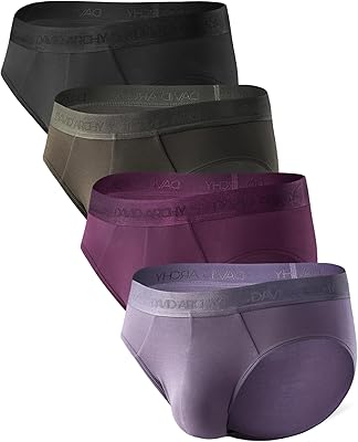 DAVID ARCHY Men's Briefs Modal No Fly Underwear Support Pouch Soft Comfort Briefs for Men 4 Pack