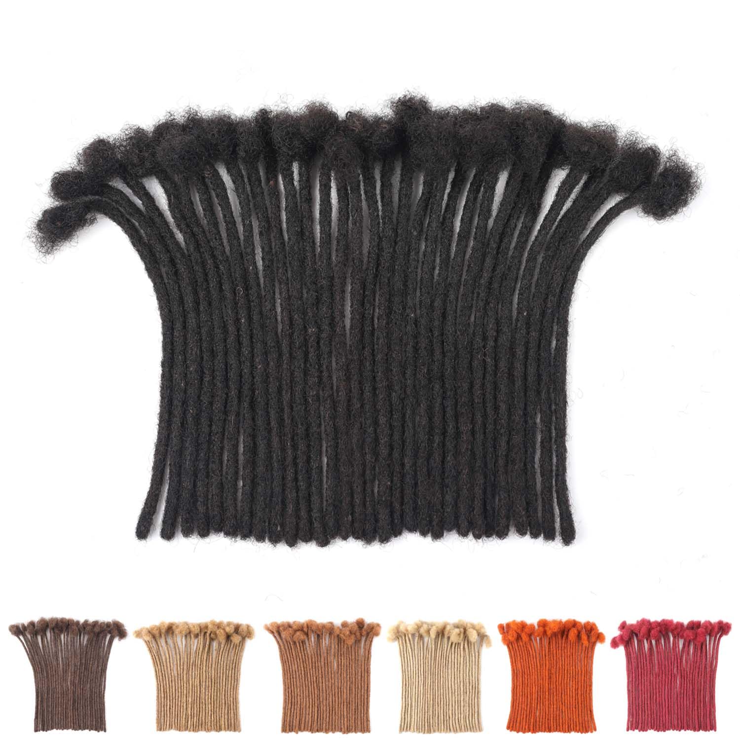 Photo 1 of Loc Extensions Human Hair Dreads Extensions for Men Women Dreadlock Extensions Real Human Hair Locs Extension Natural Black Full Handmade Permanent Locs Hair Extensions (0.4cm 1B 8 Inch 10 Strands)