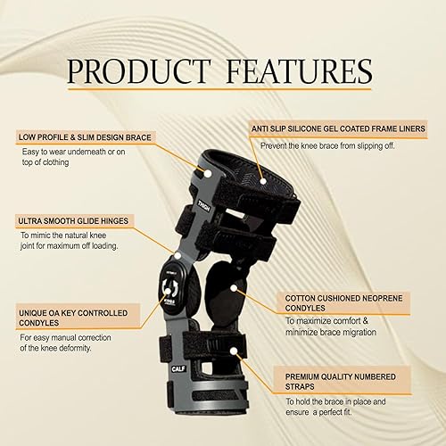 Miniatura 4 de Rodillera Osteofix - Rodillera para osteoartritis, descarga, dolor de artritis y soporte de rodilla, ideal para hombres y mujeres (pequeño, gris)