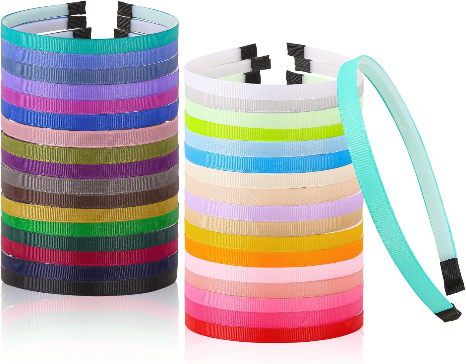 35pcs/set Multi - Colored Plastic Headbands, Solid Hair Hoops Hair Accessories for Women & Girls, Ideal for Daily Wear, Parties & DIY Crafts