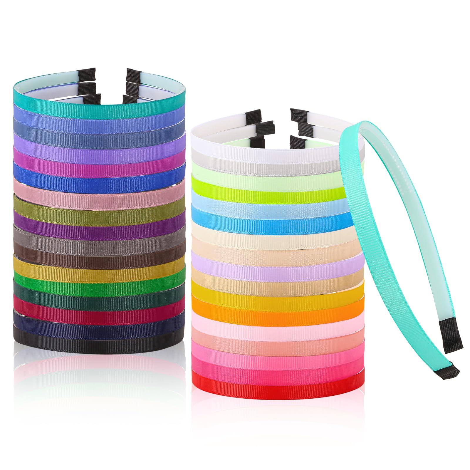 35pcs/set Multi - Colored Plastic Headbands, Solid Hair Hoops Hair Accessories for Women & Girls, Ideal for Daily Wear, Parties & DIY Crafts