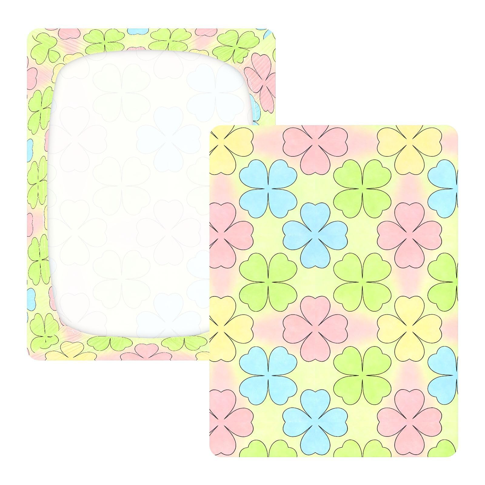 Ombre Clover Mix łóżeczko dziecięce prześcieradła bawełniane prześcieradło wygodne oddychające narzuta na łóżko dla malucha do dekoracji pokoju dziecięcego 1 opakowanie