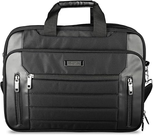 Kenneth Cole Reaction Carcasa para computadora Keystone con cremallera superior Negro Keystone - Funda para portátil y tableta de negocios de 17