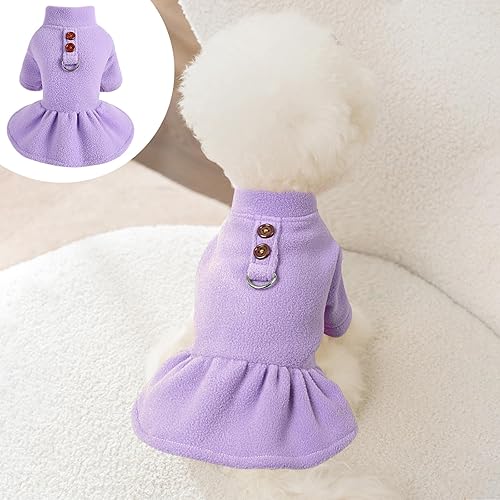 Miniatura 8 de Ropa para perros  Suéter para perro pequeño  Vestido de arnés para perro, vestidos de forro polar para perros pequeños, vestido de invierno cálido