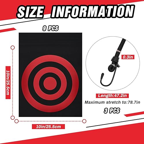 Miniatura 2 de Liliful 12 unidades de hockey bungee blanco de tiro de hockey blanco de tiro fácil de instalar objetivos de red de hockey objetivos de hockey
