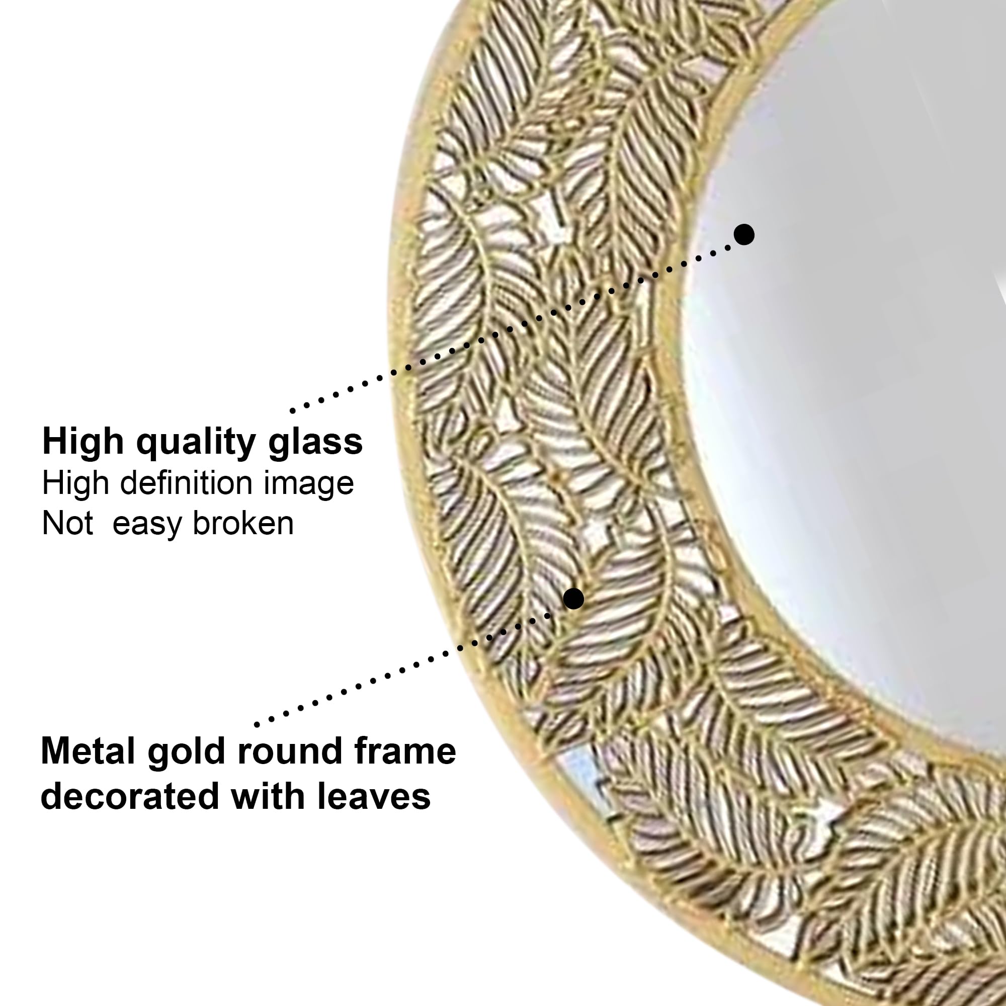 Espejo Redondo Montado En La Pared, Espejo Decorativo Grande De 31.5 Pulgadas, Espejo De Pared Moderno Para Sala De Estar, Baño, Vestíbulo, Dormitorio, Tocador, Dorado