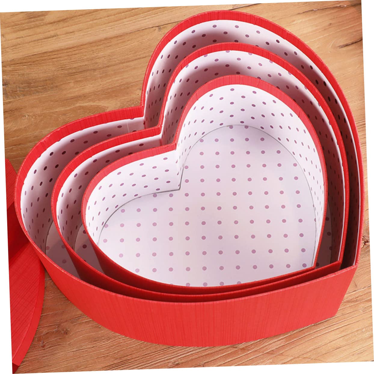 Abaodam Herzförmige Geschenkboxen 3 Stück aus Papier für Hochzeit Weihnachten Valentinstag