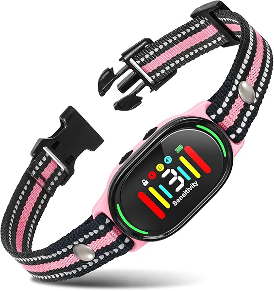 PetJoy Smart Bark Collar, Dog Bark Collar for Small Medium Large Dogs, Anti Bark Collar with Optional Shock - 3 Sensitivity Levels, Vibration or Shock Mode 2 in 1