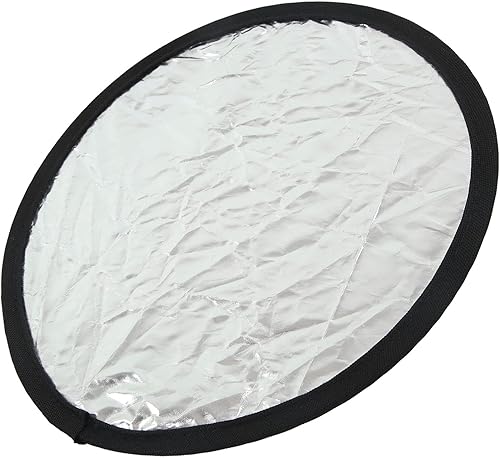 Miniatura 3 de Reflector fotográfico redondo blanco plateado 2 en 1 reflector de luz de relleno de fotos, luz de relleno suave, reflector portátil de estudio de